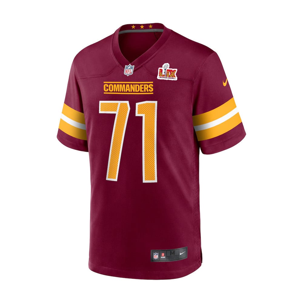 Andrew Wylie #71 Washington Commanders Super Bowl LIX Burgundy NFL Jersey Youth