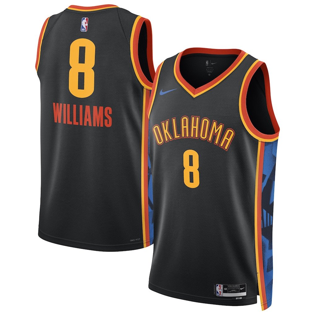 Jalen Williams 8 Oklahoma City Thunde Unisex 2024/25 Swingman Player City Edition Black NBA Jersey Unisex