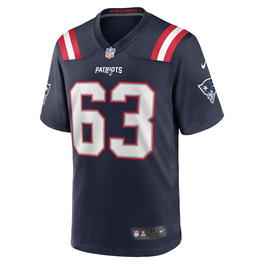 Chasen Hines 63 New England Patriots Game Navy NFL Jersey Men's