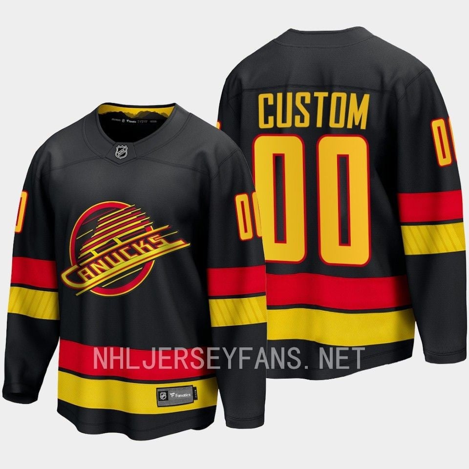 Vancouver Canucks Custom 00 2023-24 Alternate Breakaway Black NHL Jersey Men's