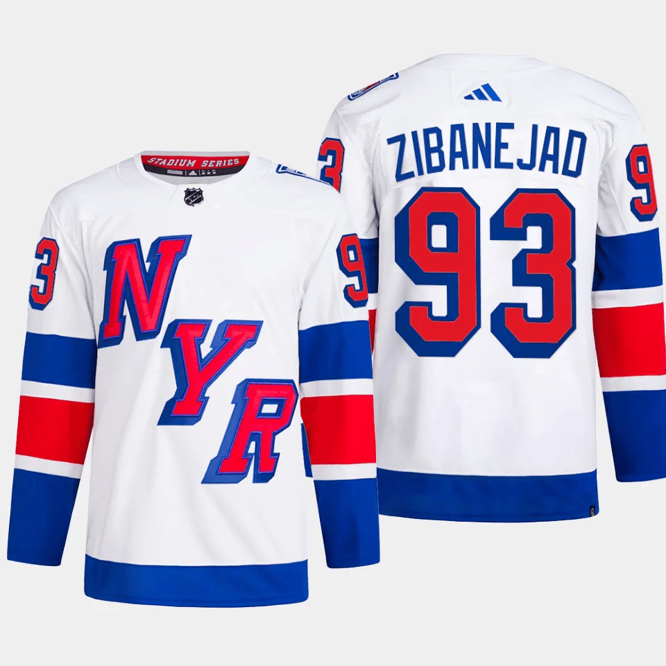Mika Zibanejad 93 New York Rangers 2024 Stadium Series Primegreen White NHL Jersey Men's