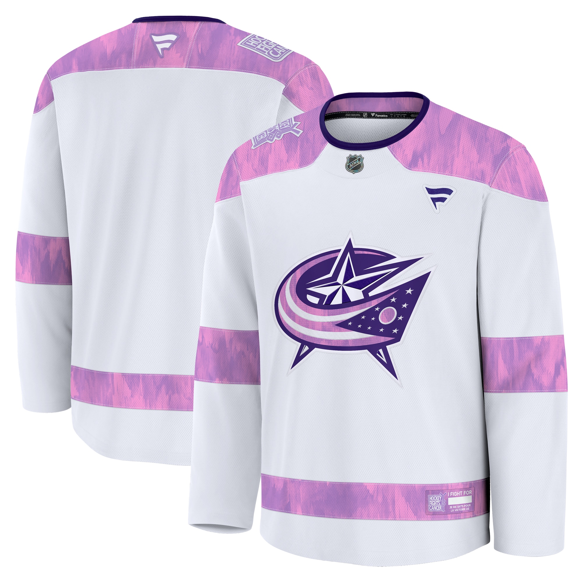 Columbus Blue Jackets White 2024 Fights Cancer Practice NHL Jersey Men's