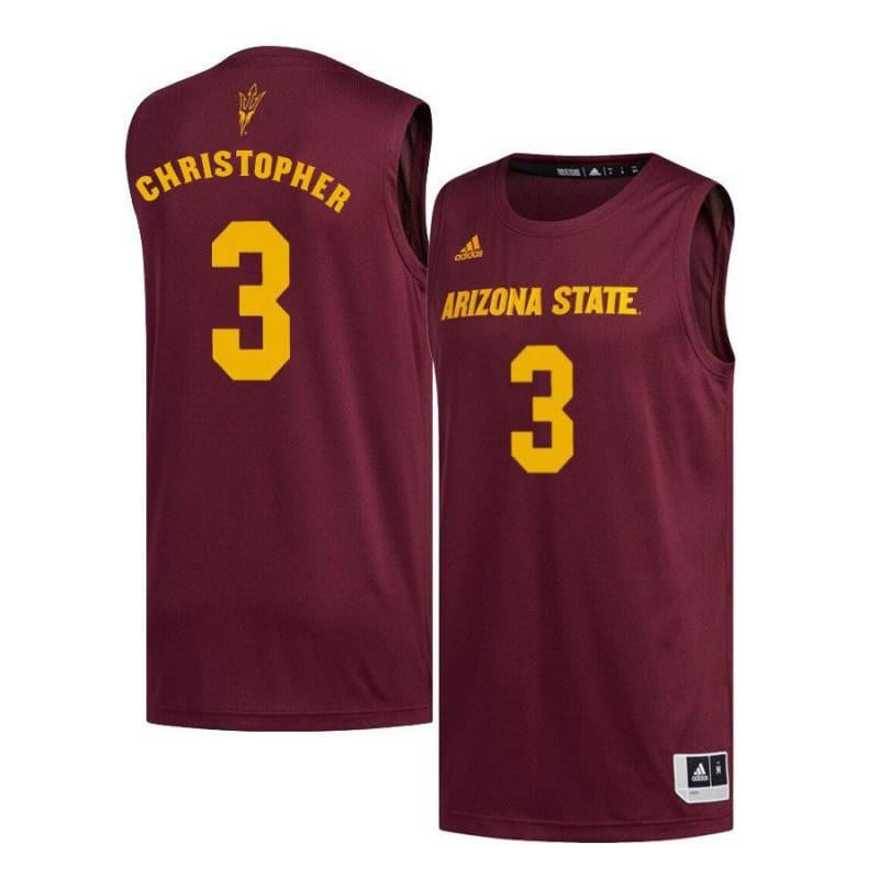 3 Caleb Christopher Maroon Arizona State Sun Devils NCAA Jersey Men's