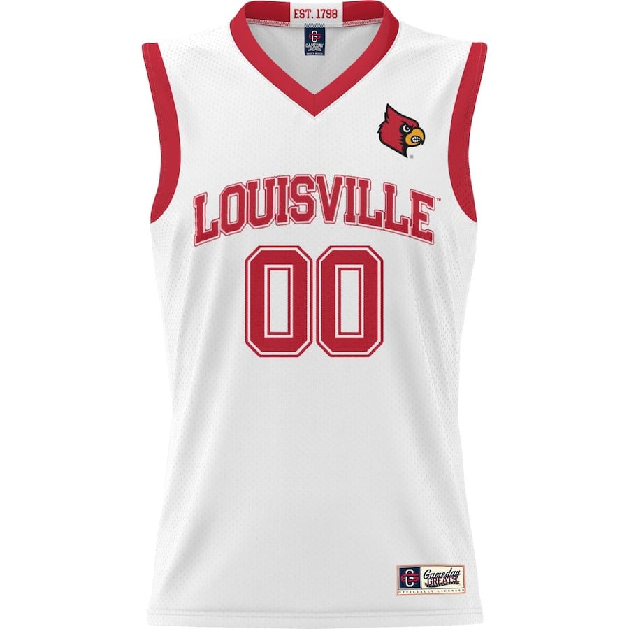 Louisville Cardinals NIL Custom White NCAA Jersey Men's