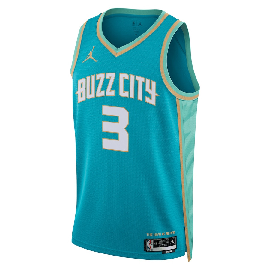 Terry Rozier III 3 Charlotte Hornets 2023/24 City Edition Swingman Teal NBA Jersey Men's