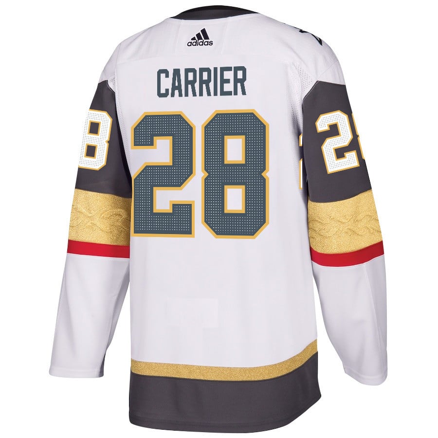 William Carrier 28 Vegas Golden Knights Stanley Cup 2023 Final Patch Away Breakaway White NHL Jersey Men's