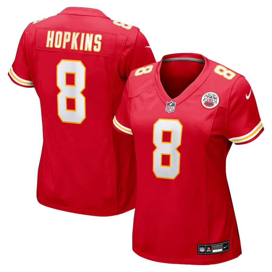 DeAndre Hopkins 8 Kansas City Chiefs Player Game Red NFL Jersey Women's