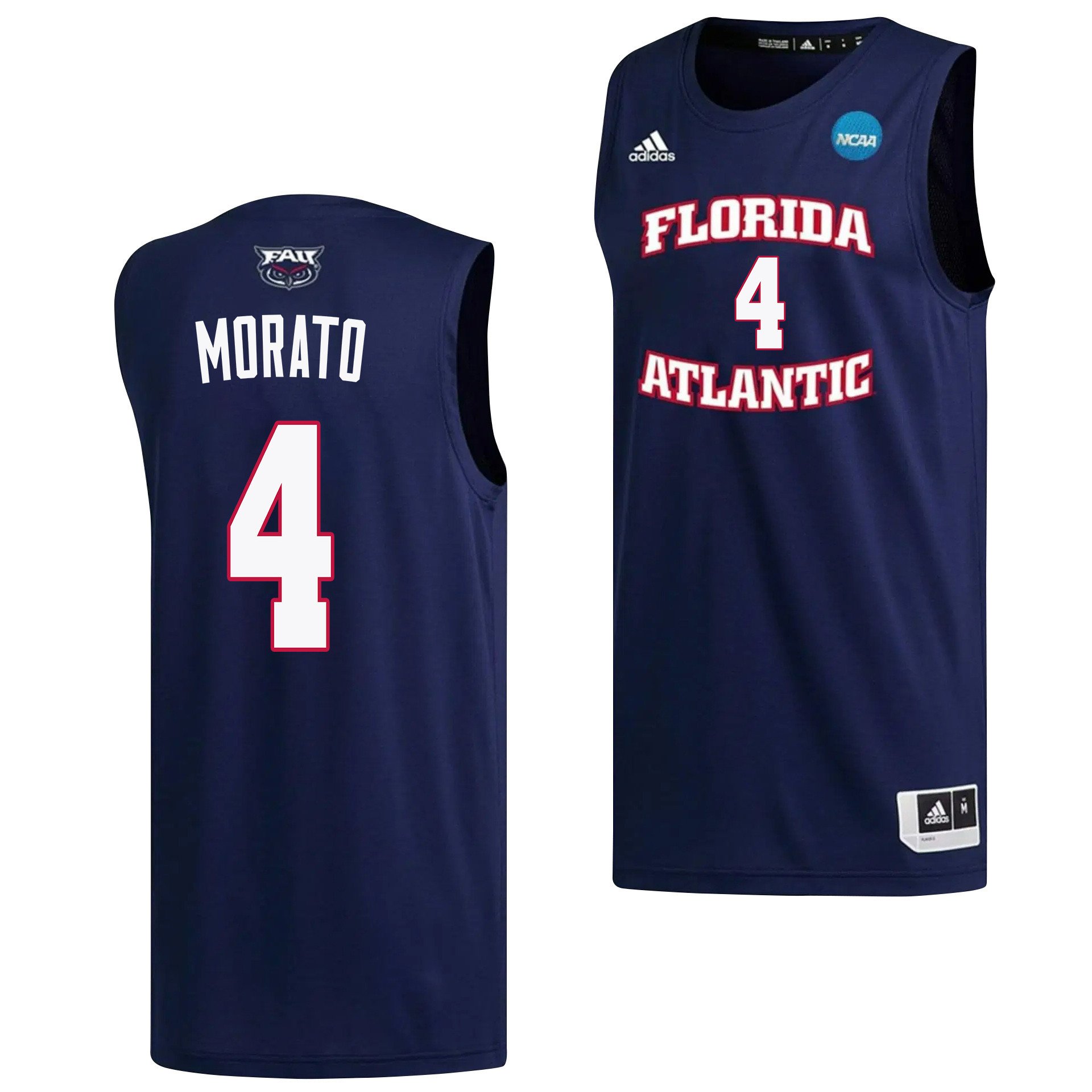 Bryan Greenlee 4 FAU Owls 2023 March Madness- Navy NCAA Jersey Men's