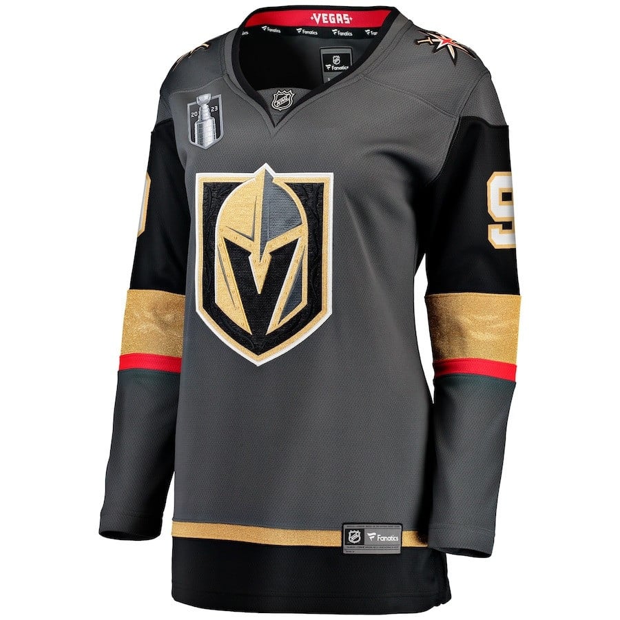 Jack Eichel 9 Vegas Golden Knights 2023 Stanley Cup Final Alternate Breakaway Player Black NHL Jersey Women's