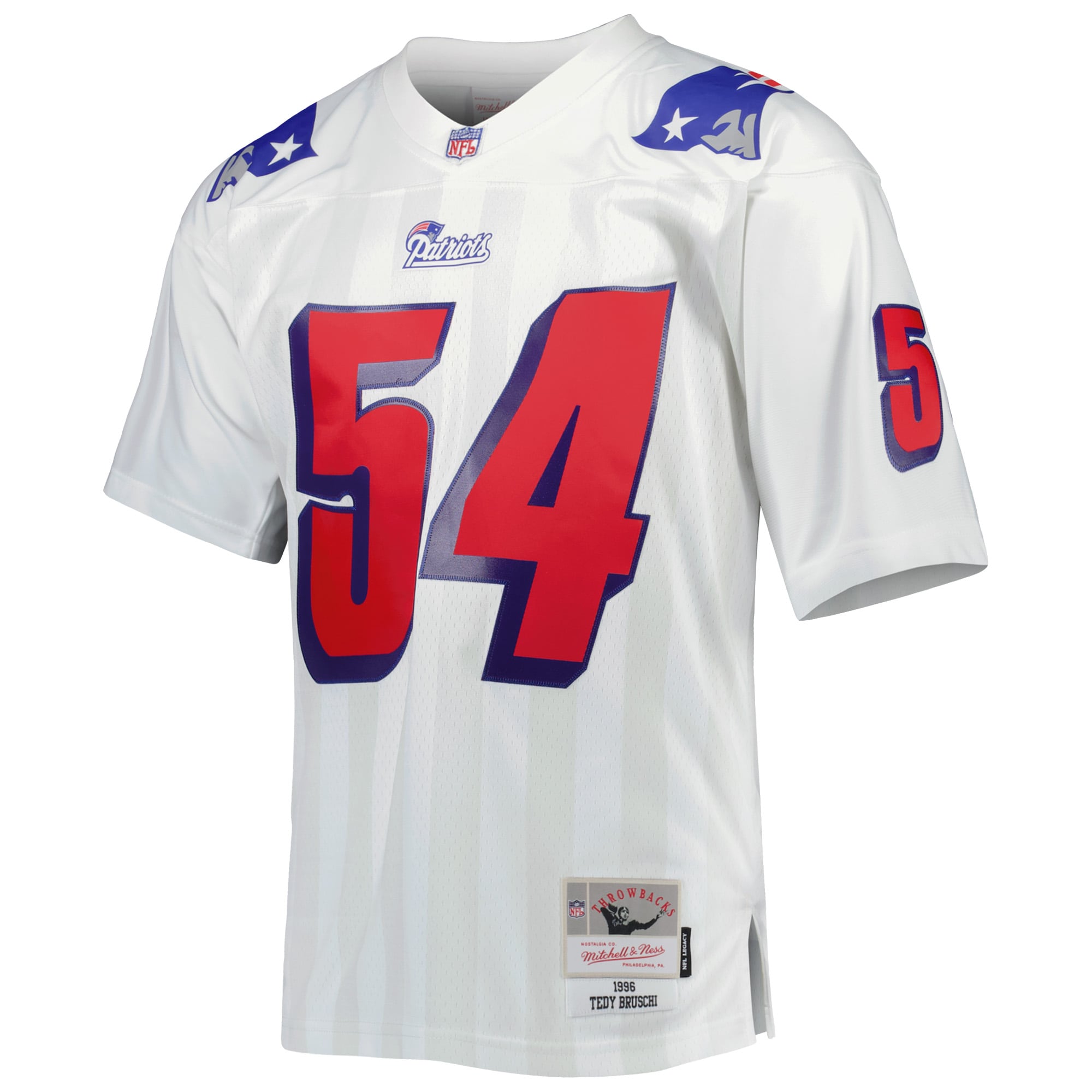New England Patriots Tedy Bruschi Mitchell Ness White Legacy NFL Jersey Men's