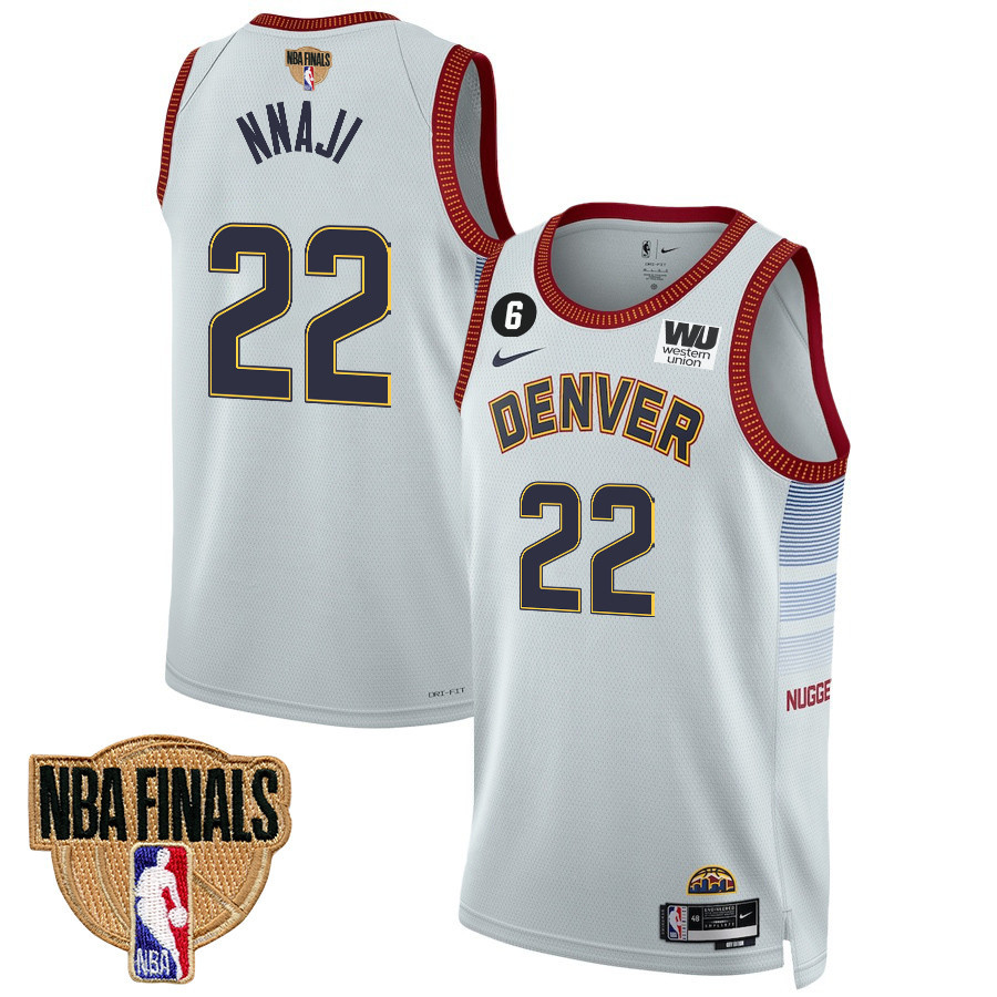 Zeke Nnaji 22 Denver Nuggets Final Champions 2023 Swingma White NBA Jersey Youth