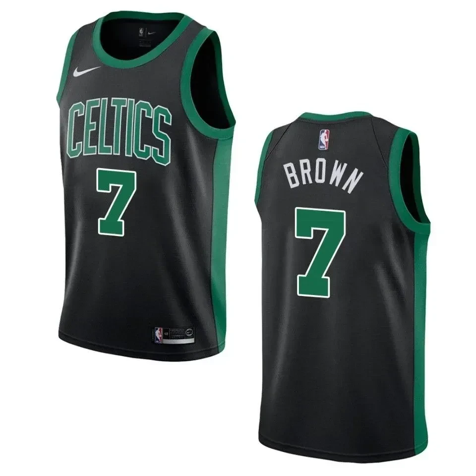 Boston Celtics 7 Jaylen Brown Statement Swingman Black NBA Jersey Men's