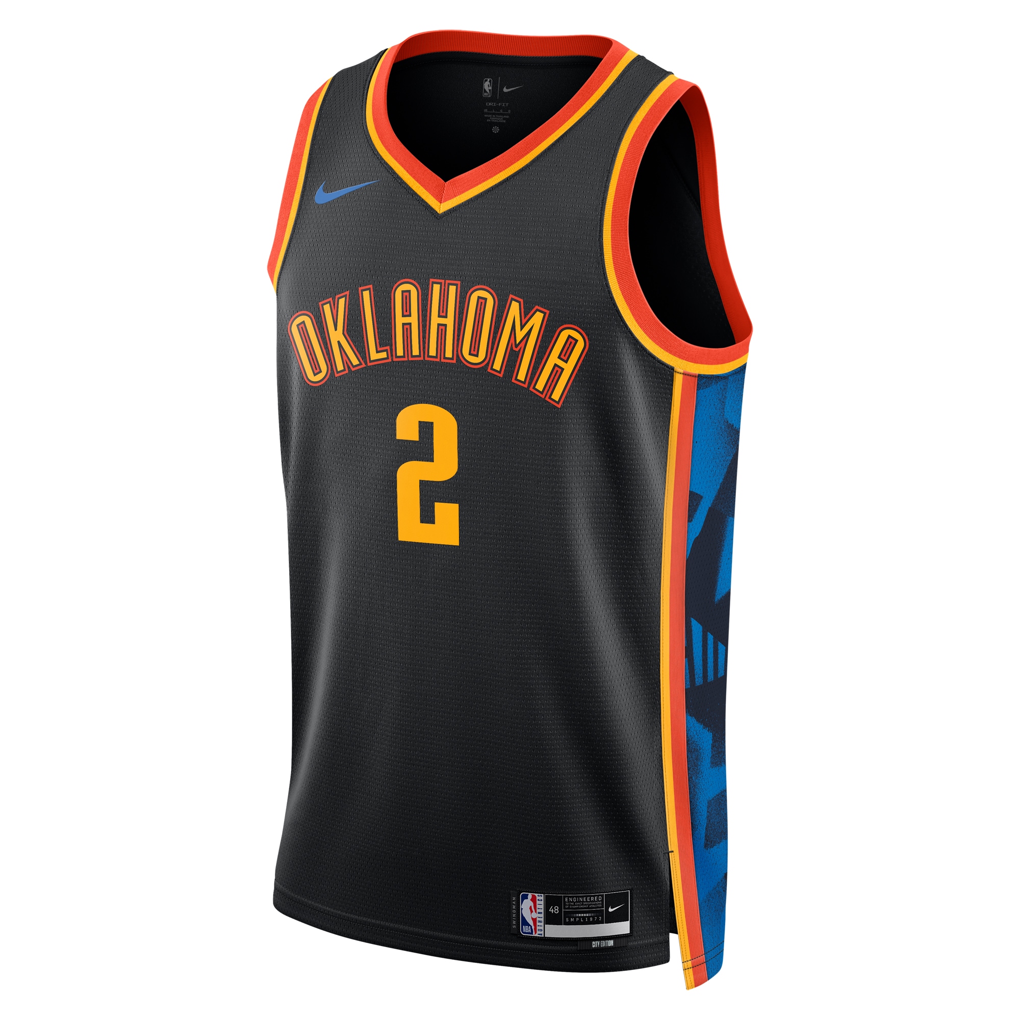 Oklahoma City Thunder City Edition Swingman 2024 Black Shai Gilgeous-Alexande Unisex NBA Jersey Unisex