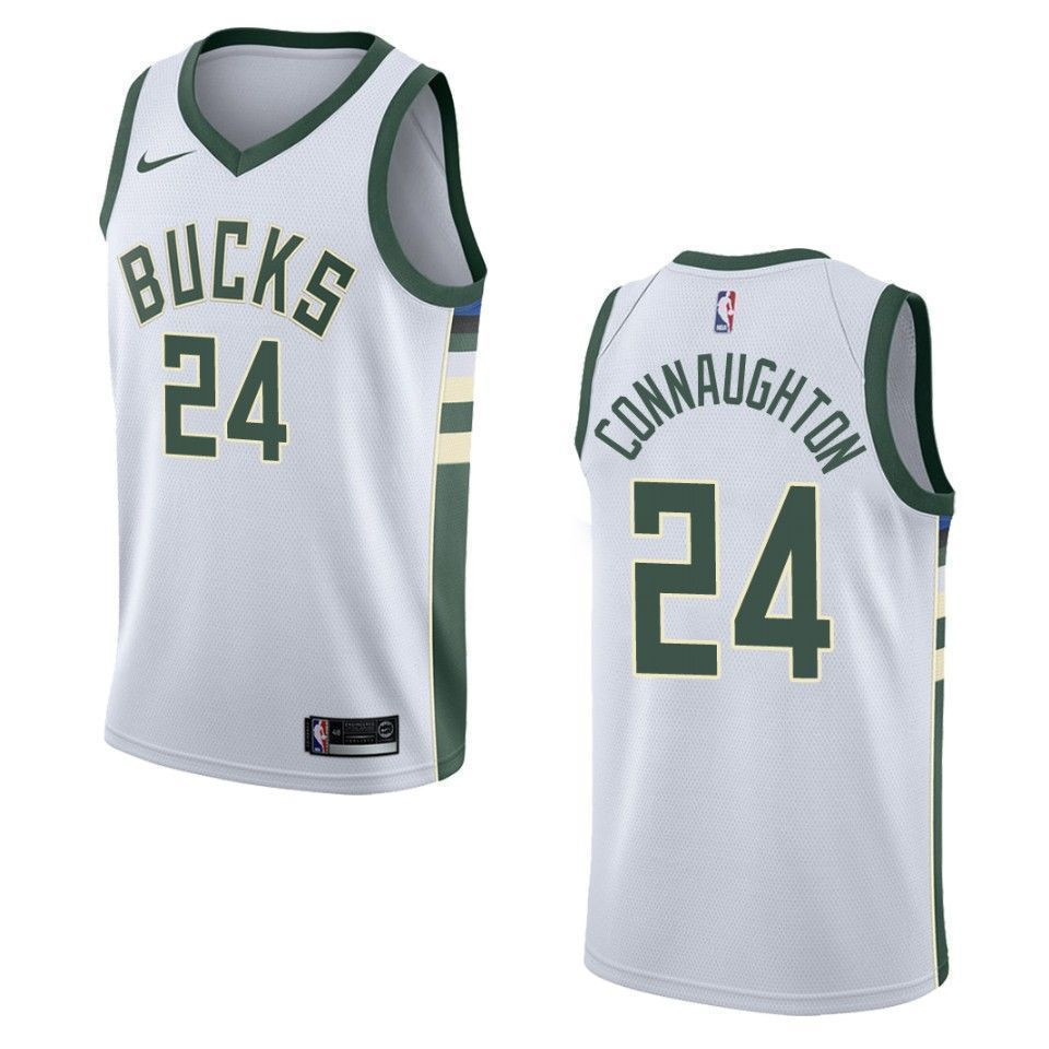 Milwaukee Bucks 24 Pat Connaughton Association Swingman White NBA Jersey Men's