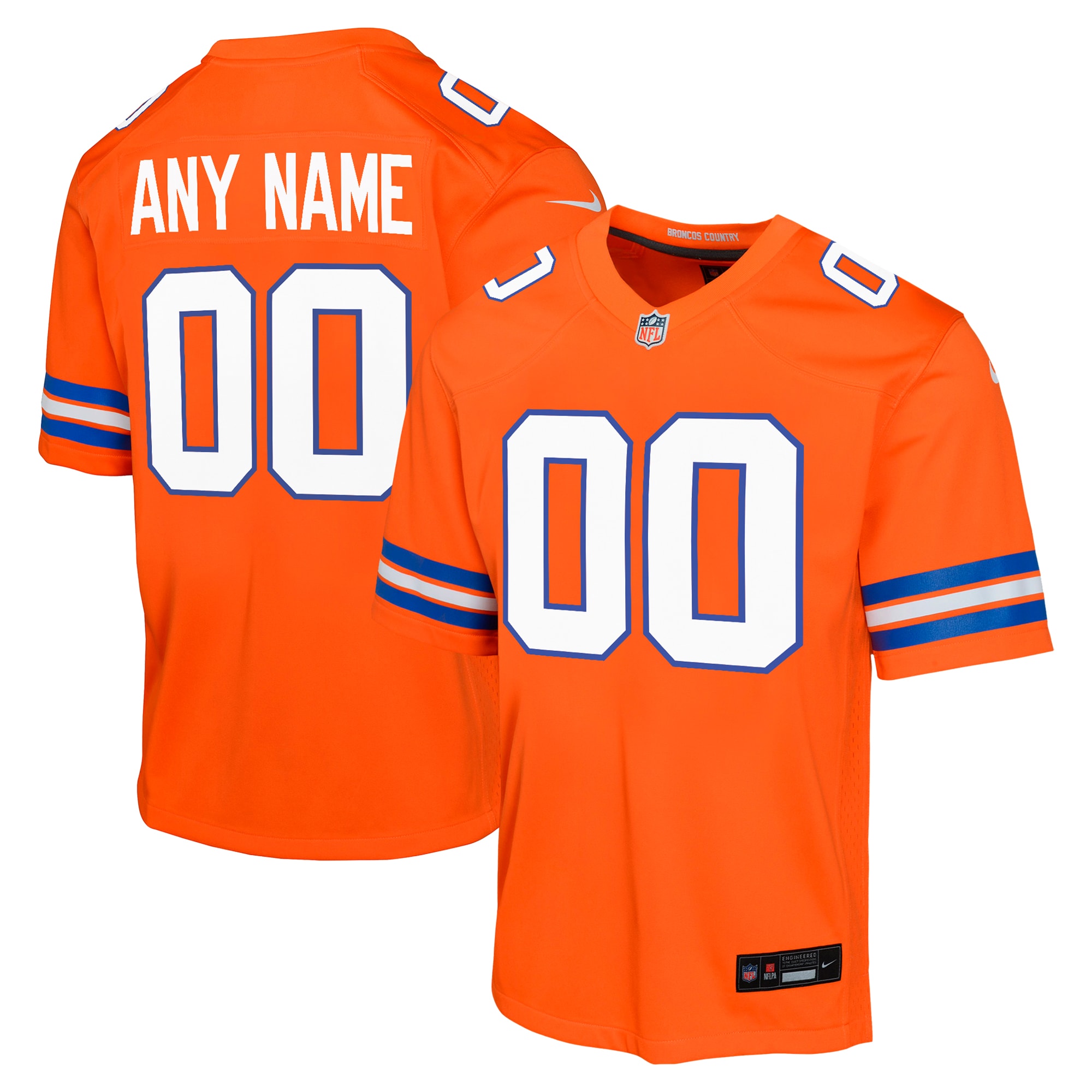 Denver Broncos Orange Mile High Collection 1977 Throwback Custom Game NFL Jersey Youth