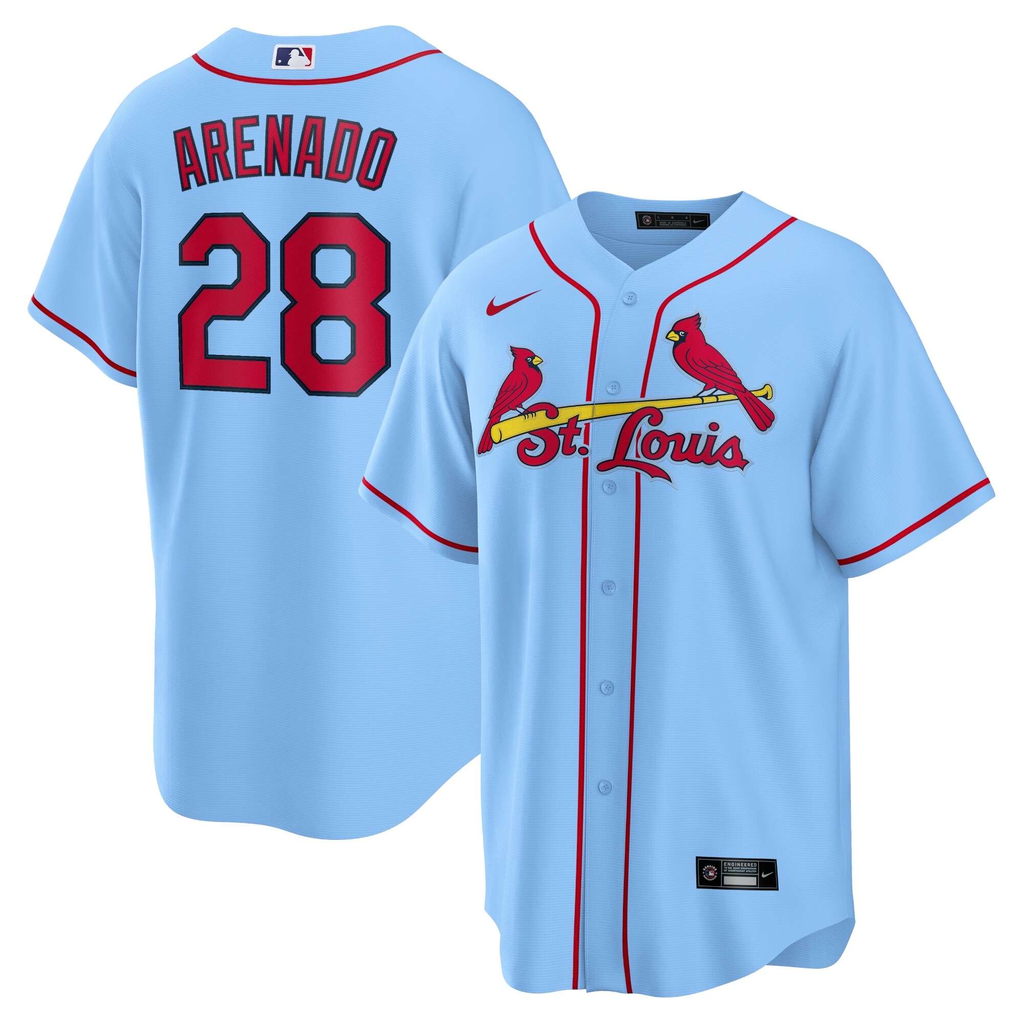 St. Louis Cardinals Nolan Arenado Light Blue 2024 Alternate MLB Jersey Men's