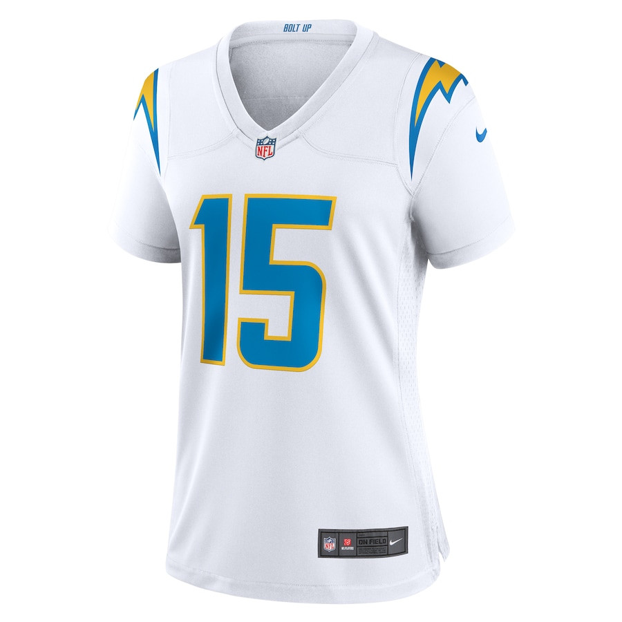 Ladd McConkey 15 Los Angeles Chargers Game White NFL Jersey Women's
