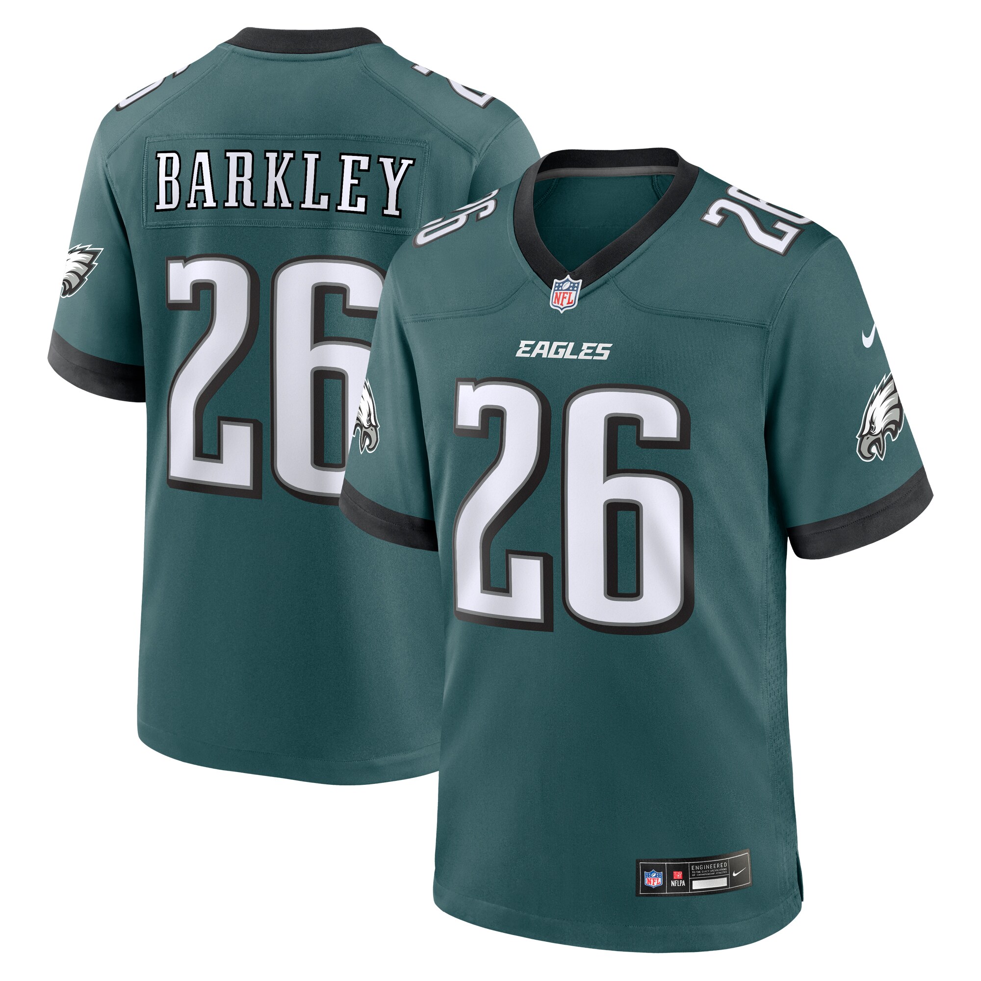 Philadelphia Eagles Saquon Barkley Midnight Green Game Player NFL Jersey Men's