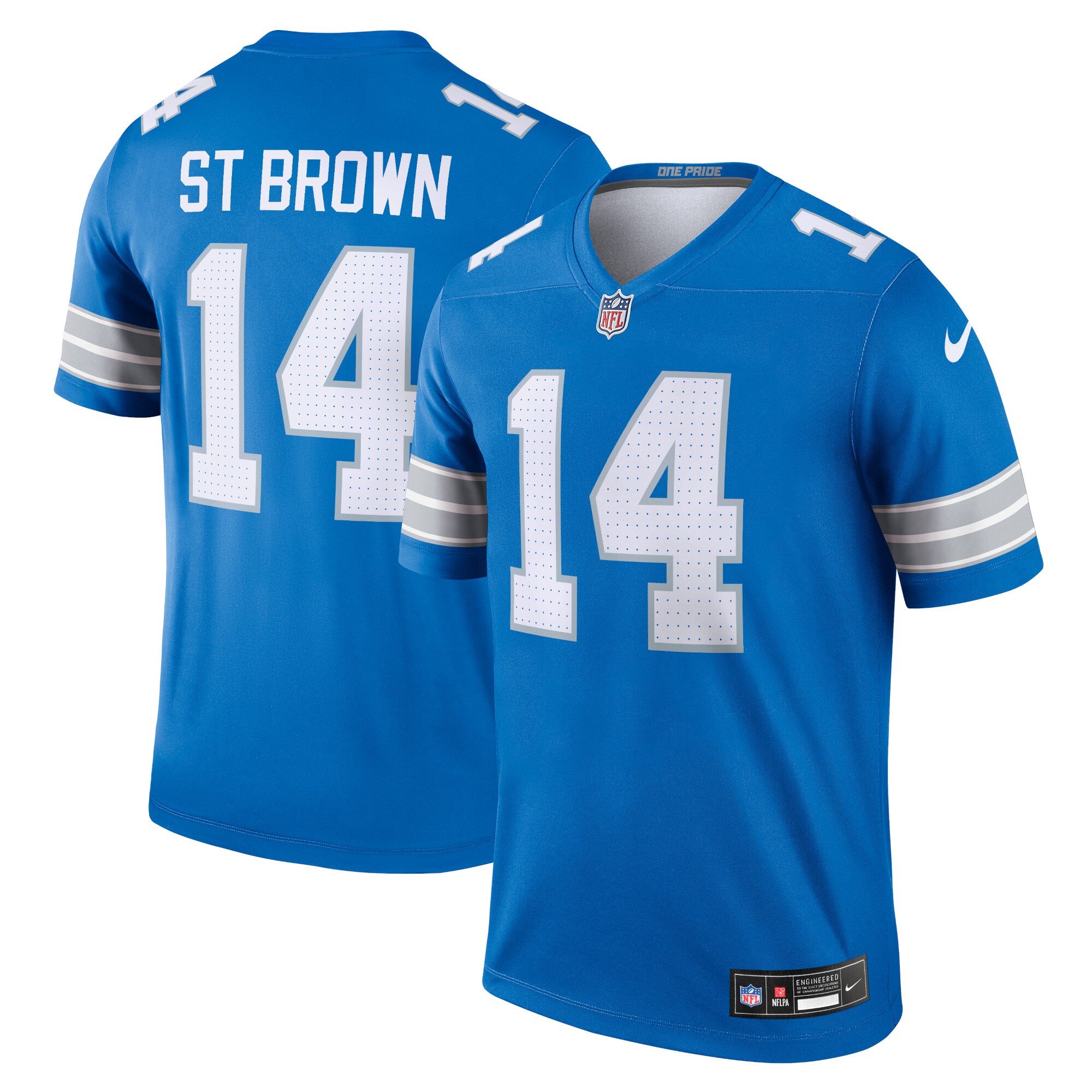 Detroit Lions Amon-Ra St. Brown Blue Team Legend Player Performance Top NFL Jersey Men's