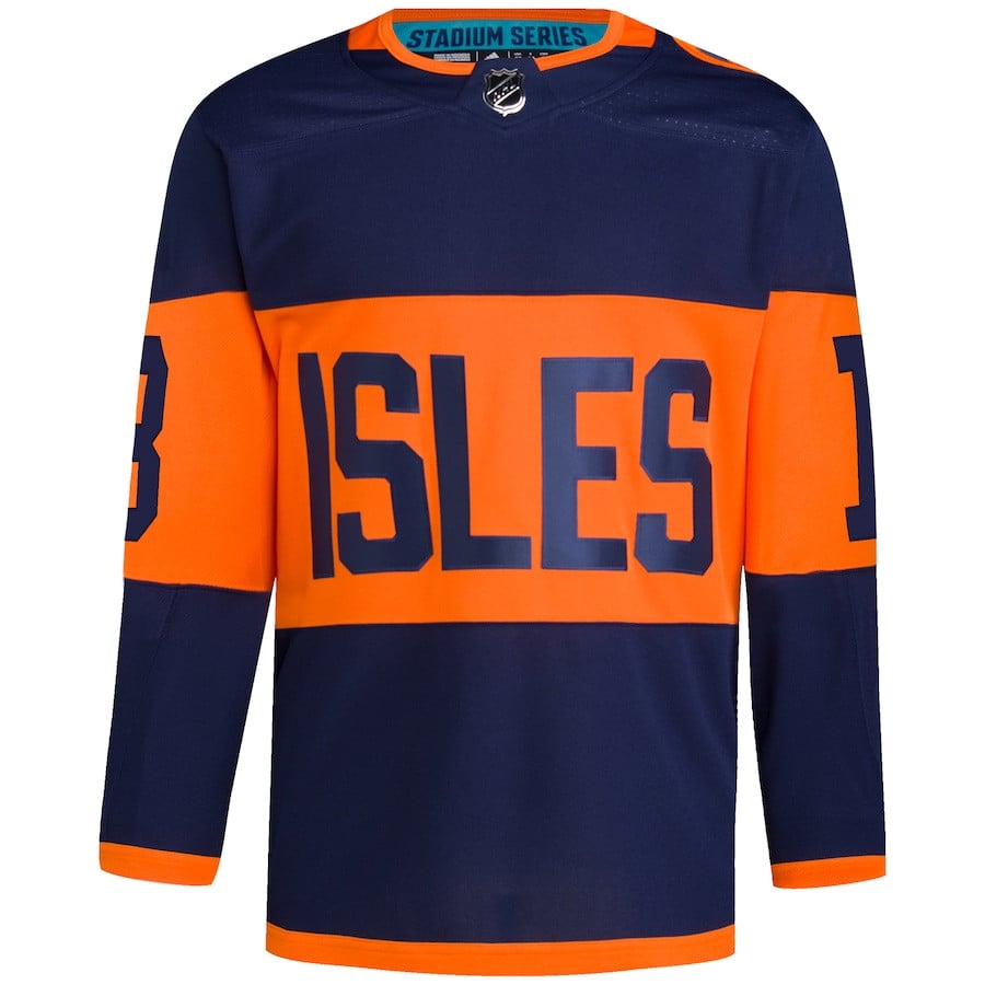 Mathew Barzal 13 New York Islanders 2024 Stadium Series Primegreen Navy NHL Jersey Men's