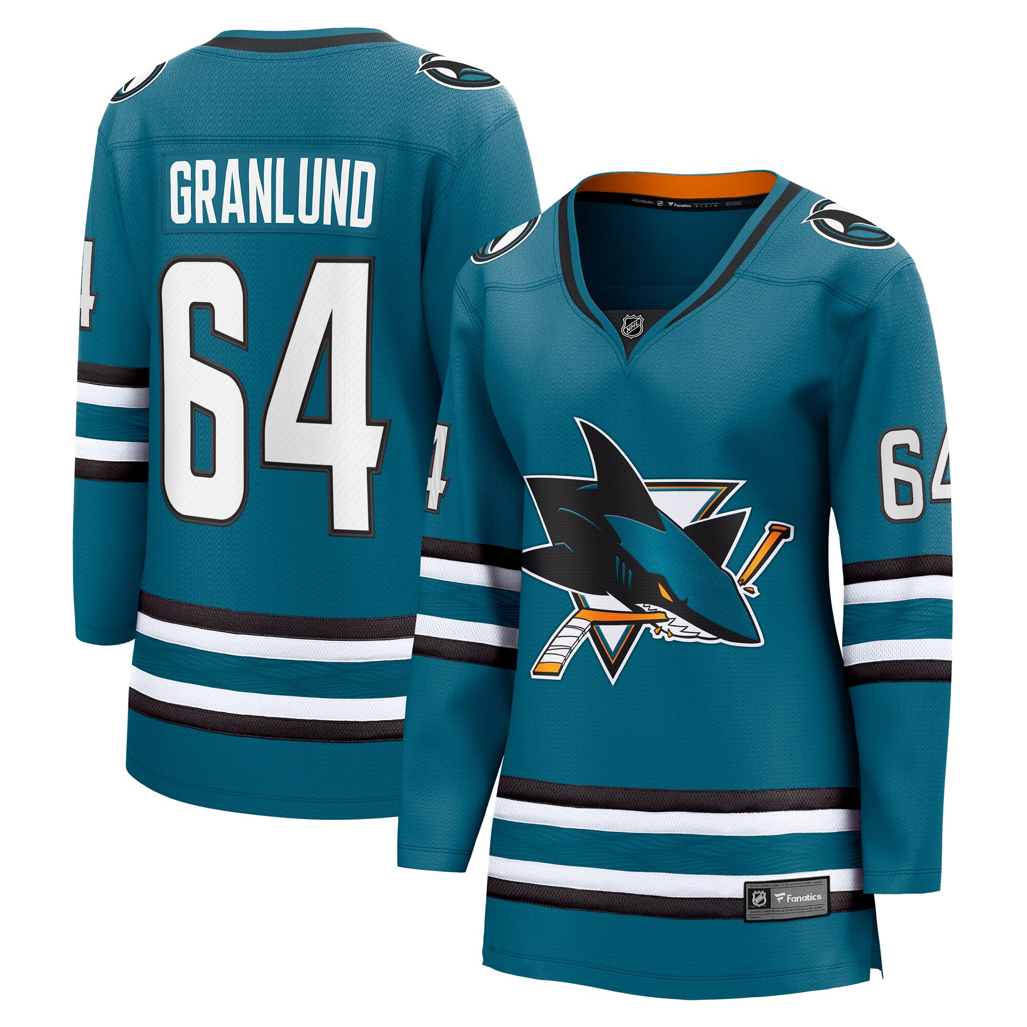 San Jose Sharks Mikael Granlund Teal Home Breakaway Player NHL Jersey Women's