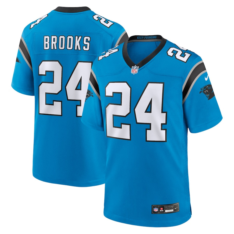 Jonathon Brooks 24 Carolina Panthers Alternate Game Player Blue NFL Jersey Men's