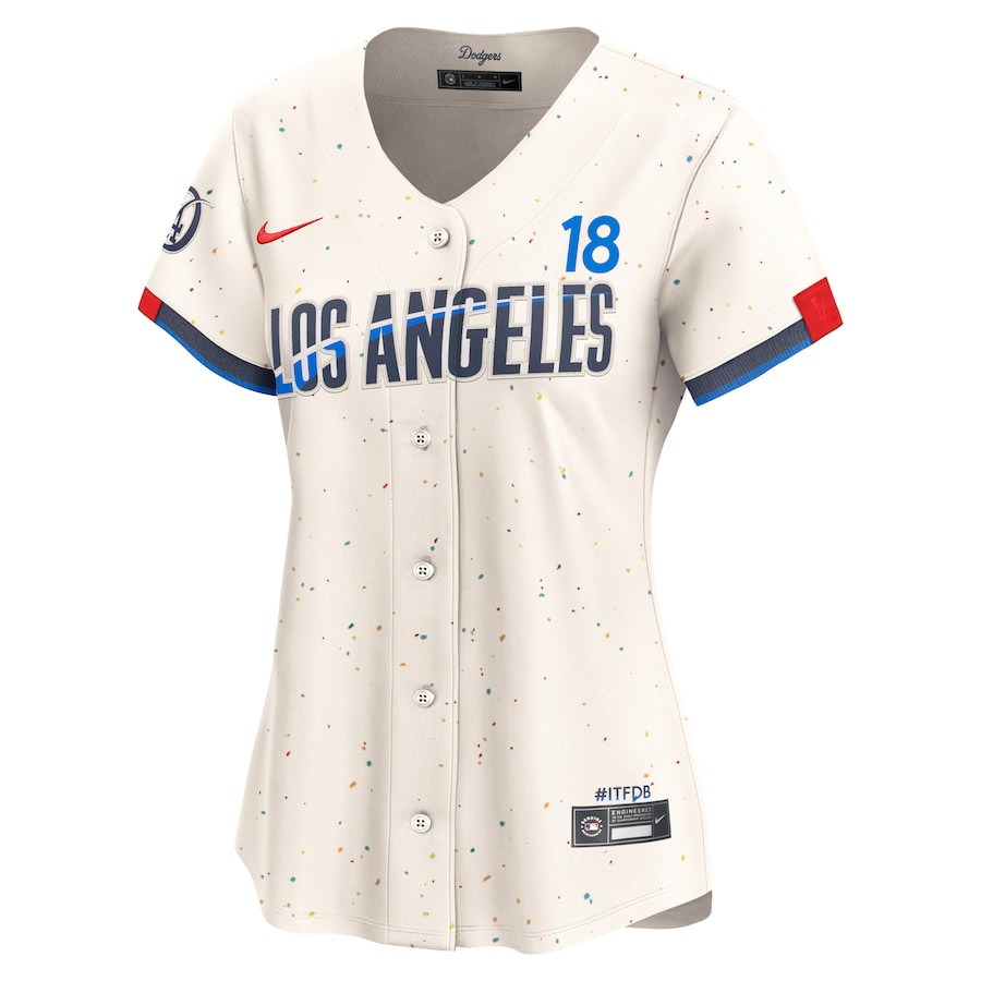 Yoshinobu Yamamoto 18 Los Angeles Dodgers 2024 City Connect Limited Cream MLB Jersey Women's