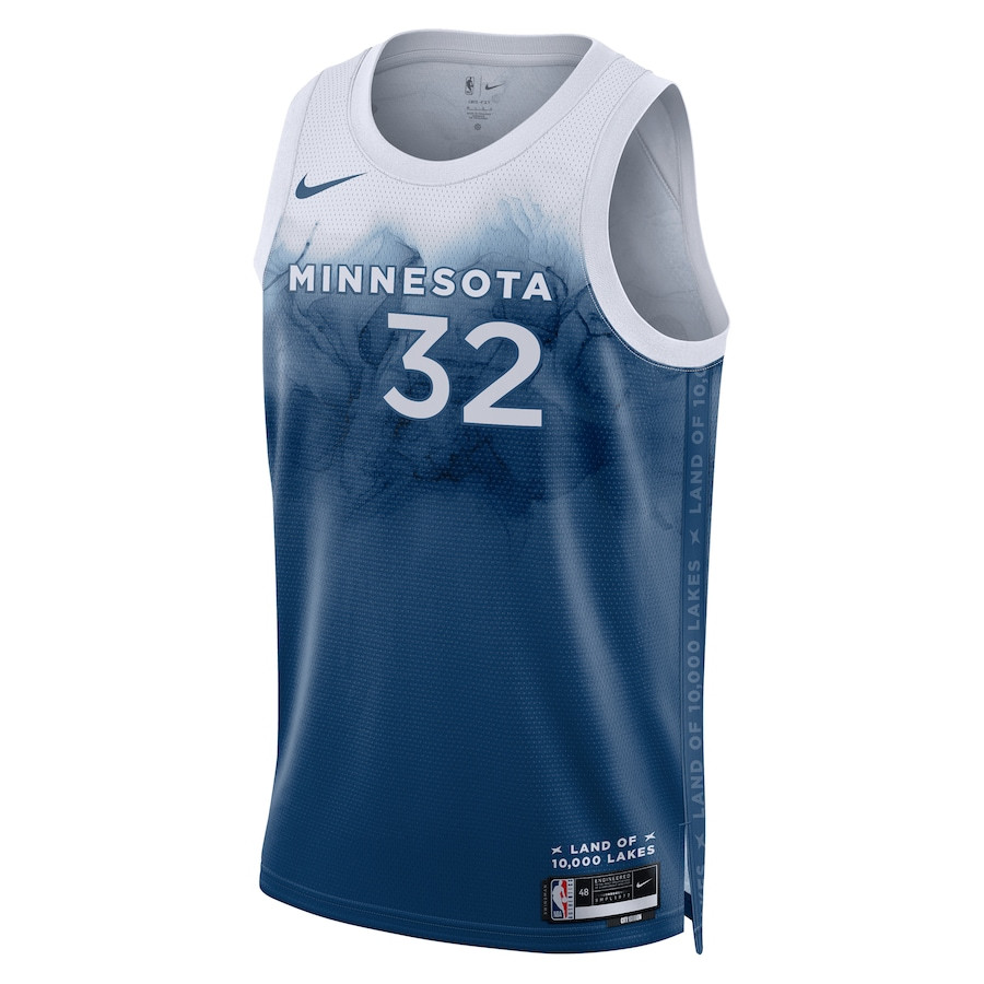 Karl-Anthony Towns 32 Minnesota Timberwolves 2023/24 City Edition Swingman Blue NBA Jersey Men's