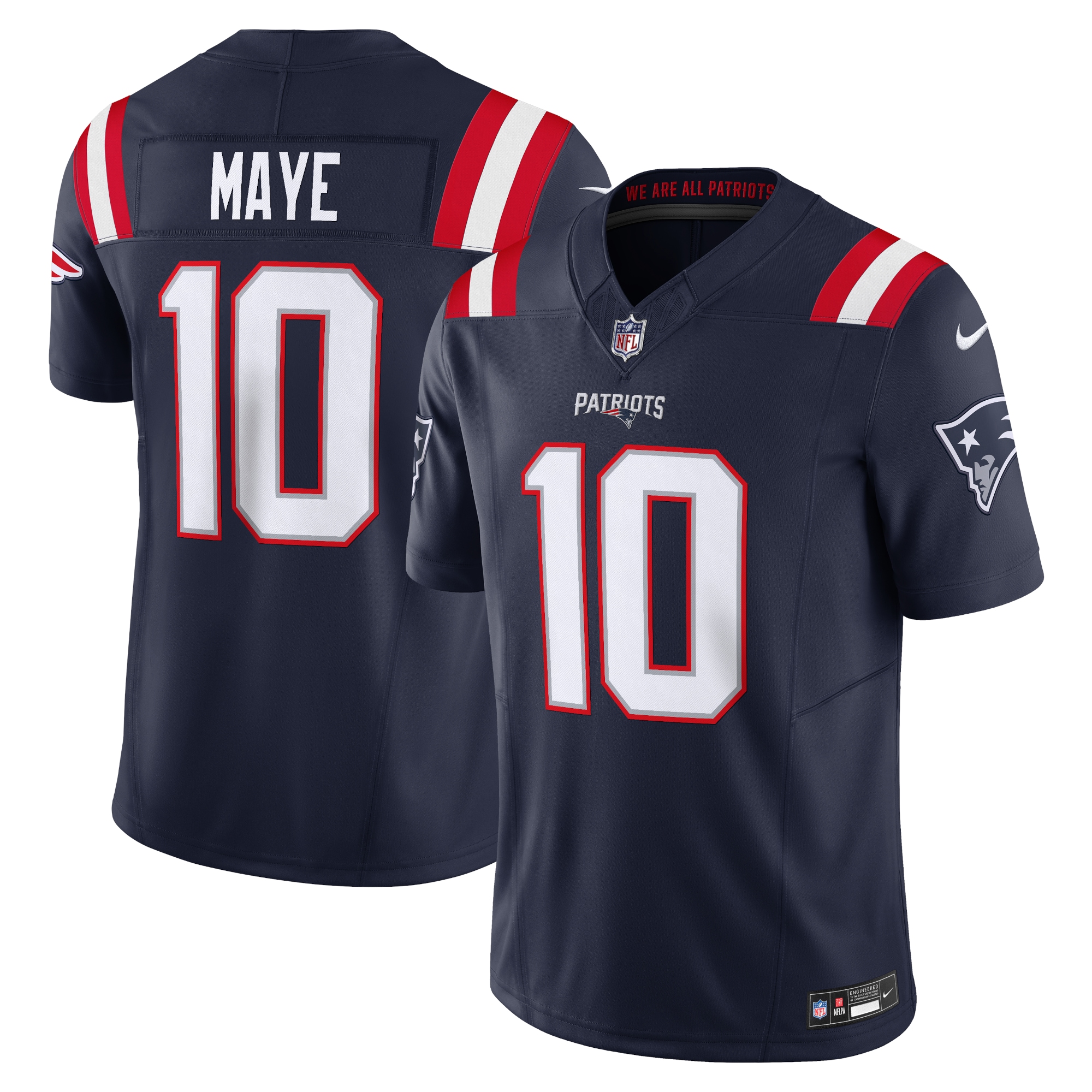 New England Patriots Drake Maye Navy Vapor F.U.S.E. Limited NFL Jersey Men's