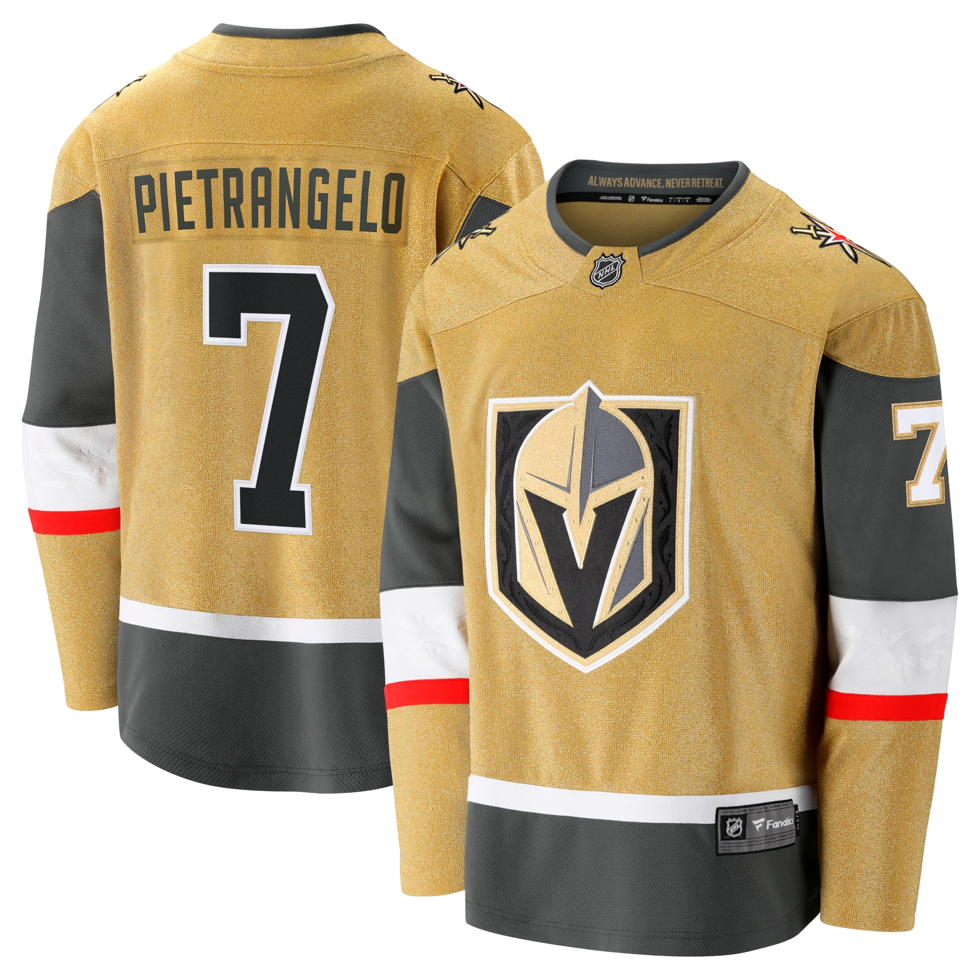 Vegas Golden Knights Alex Pietrangelo Gold Home Breakaway NHL Jersey Men's