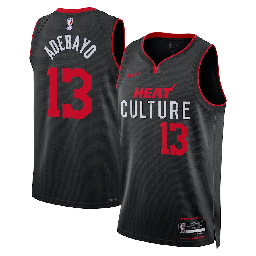 Bam Adebayo 13 Miami Heat 2023/24 City Edition Swingman Black NBA Jersey Men's