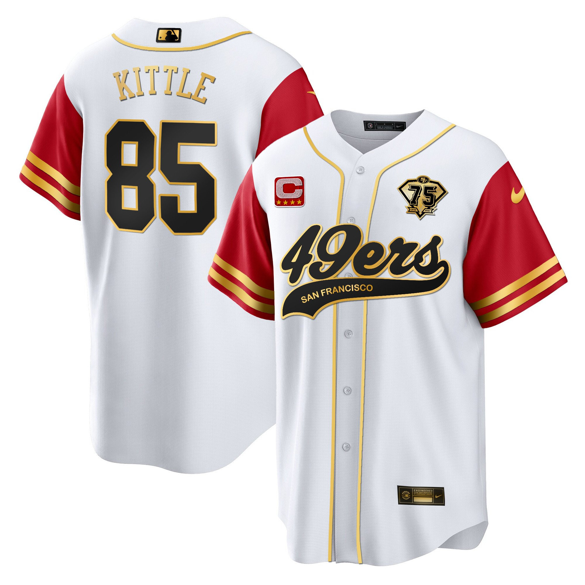 George Kittle 85 San Francisco 49ers Color Sleeve MLB Jersey Men's