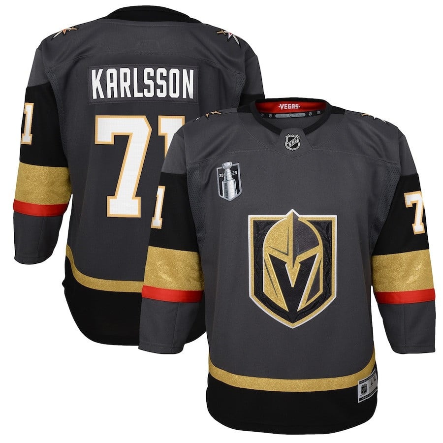 William Karlsson 71 Vegas Golden Knights 2023 Stanley Cup Final Alternate Black NHL Jersey Youth