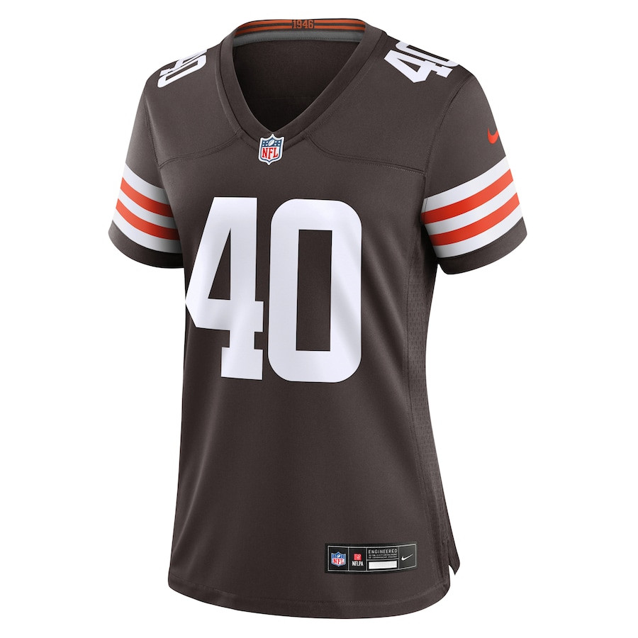 Nathaniel Watson 40 Cleveland Browns Game Brown NFL Jersey Women's