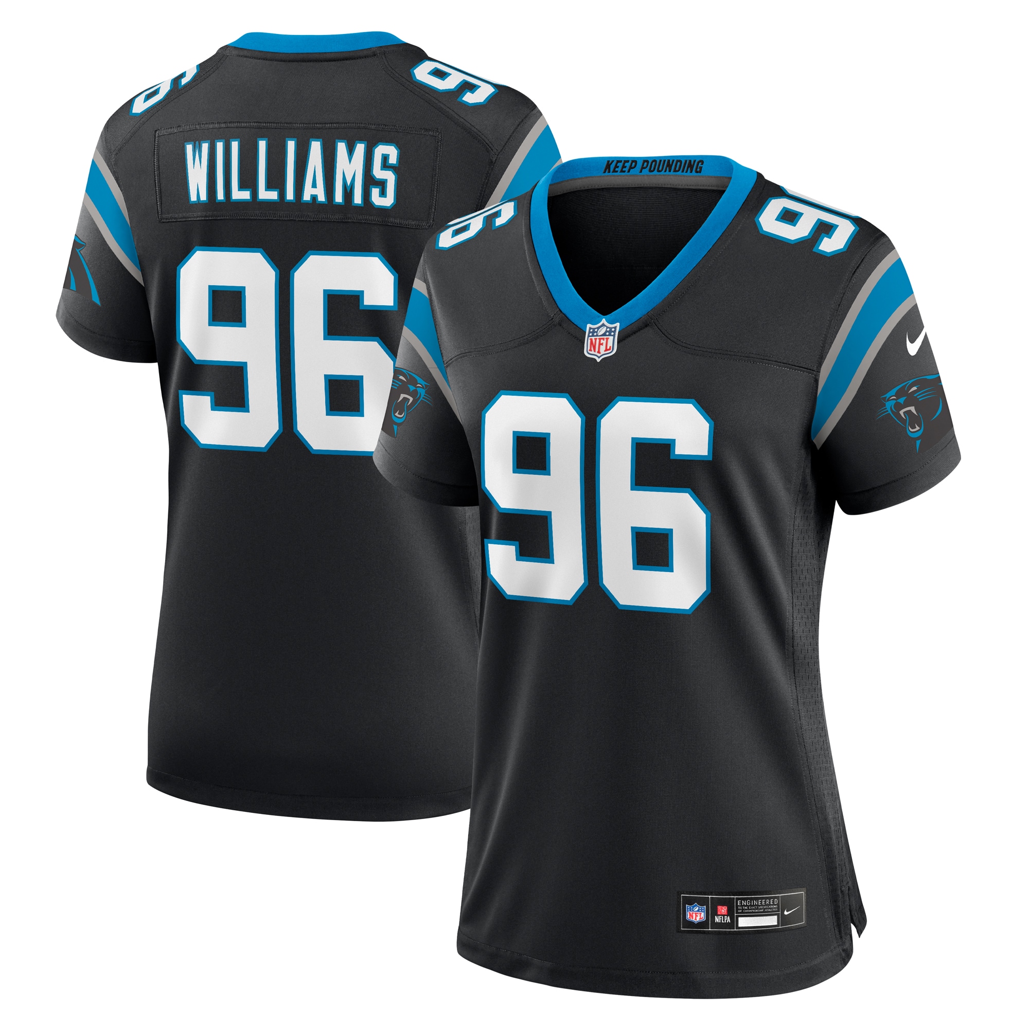 Carolina Panthers DeShawn Williams Black All Player NFL Jersey Women's