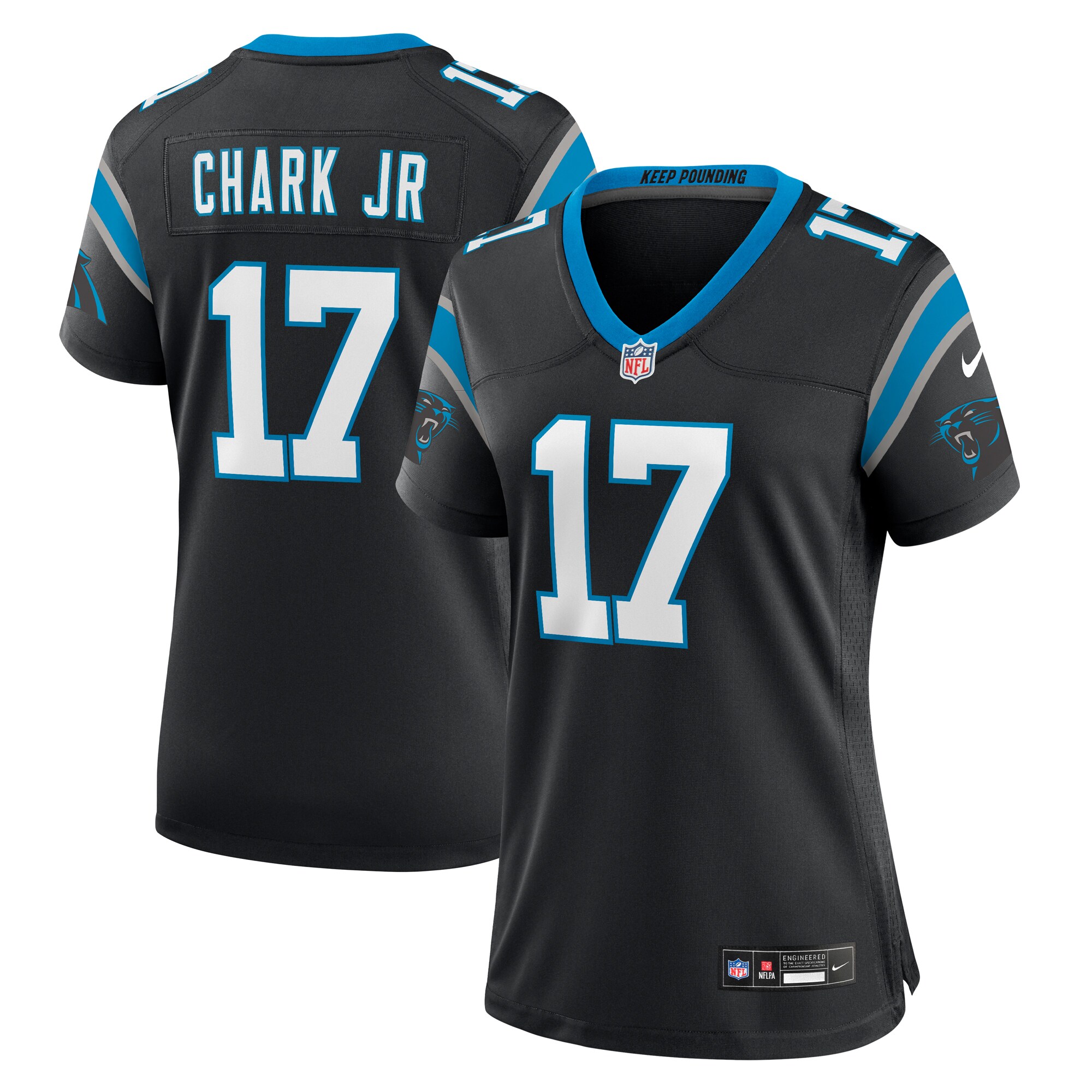 Carolina Panthers DJ Chark Jr. Black Game NFL Jersey Women's
