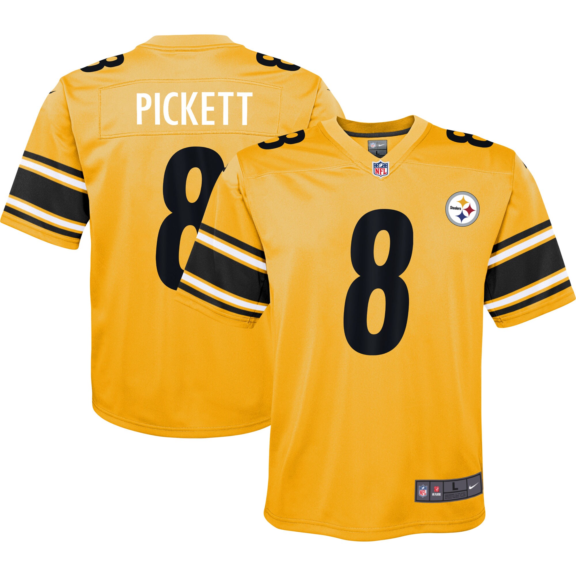 Pittsburgh Steelers Kenny Pickett Gold Inverted Game NFL Jersey Youth