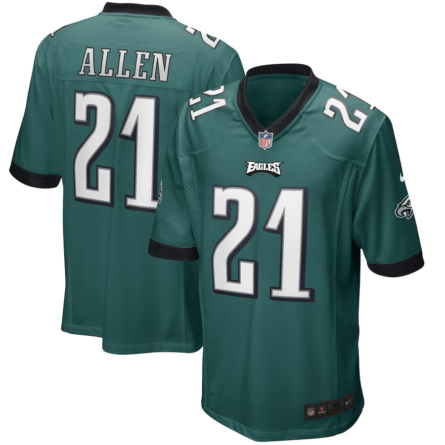 Eric Allen 21 Philadelphia Eagles Game Retired Midnight Green NFL Jersey Men's