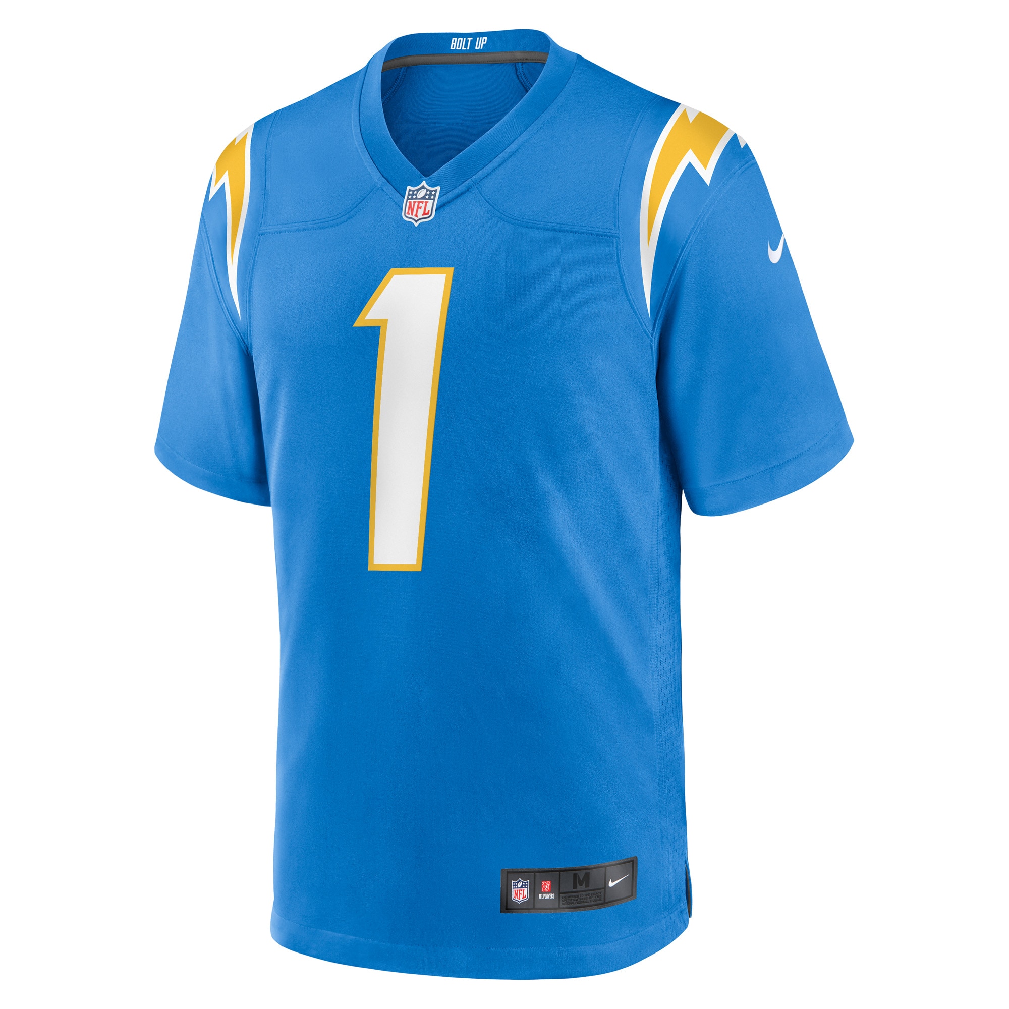 Los Angeles Chargers Number 1 Groom Powder Blue Game NFL Jersey Men's