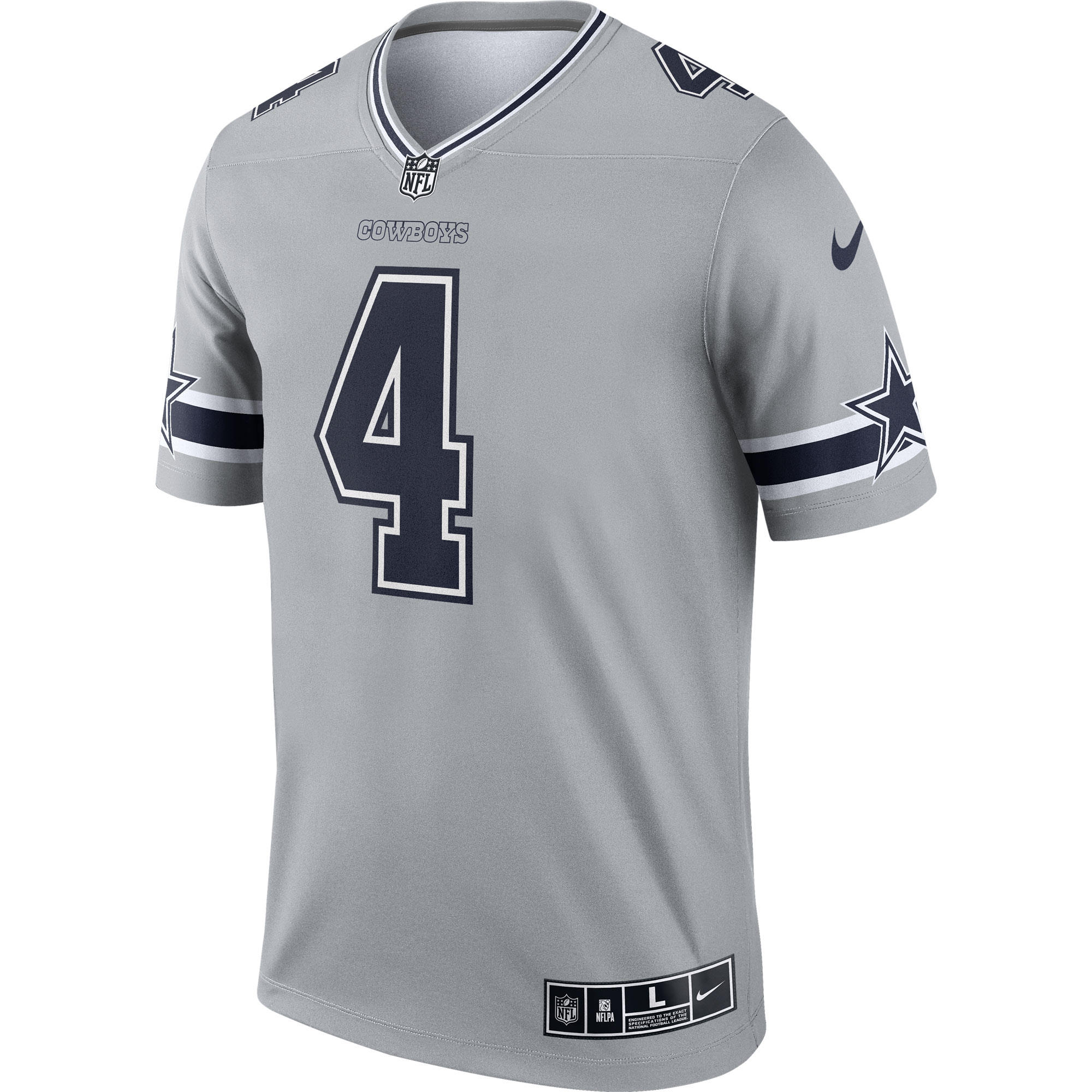 Dallas Cowboys Dak Prescott Gray Inverted Legend Player Performance Top NFL Jersey Men's