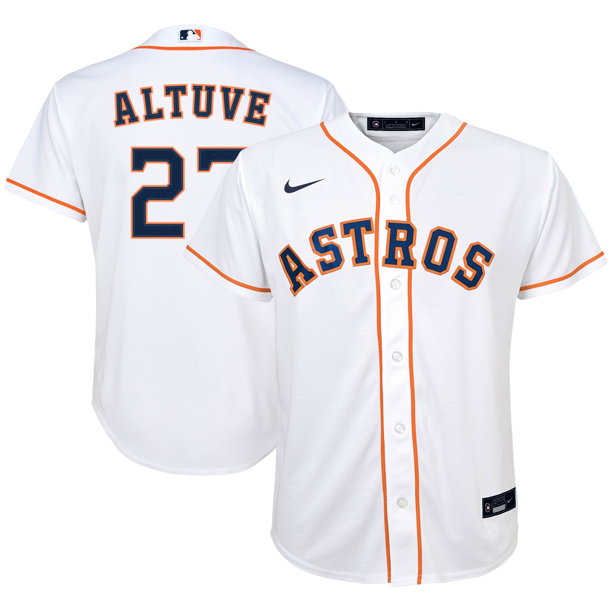 Houston Astros Jose Altuve White Alternate Player MLB Jersey Youth