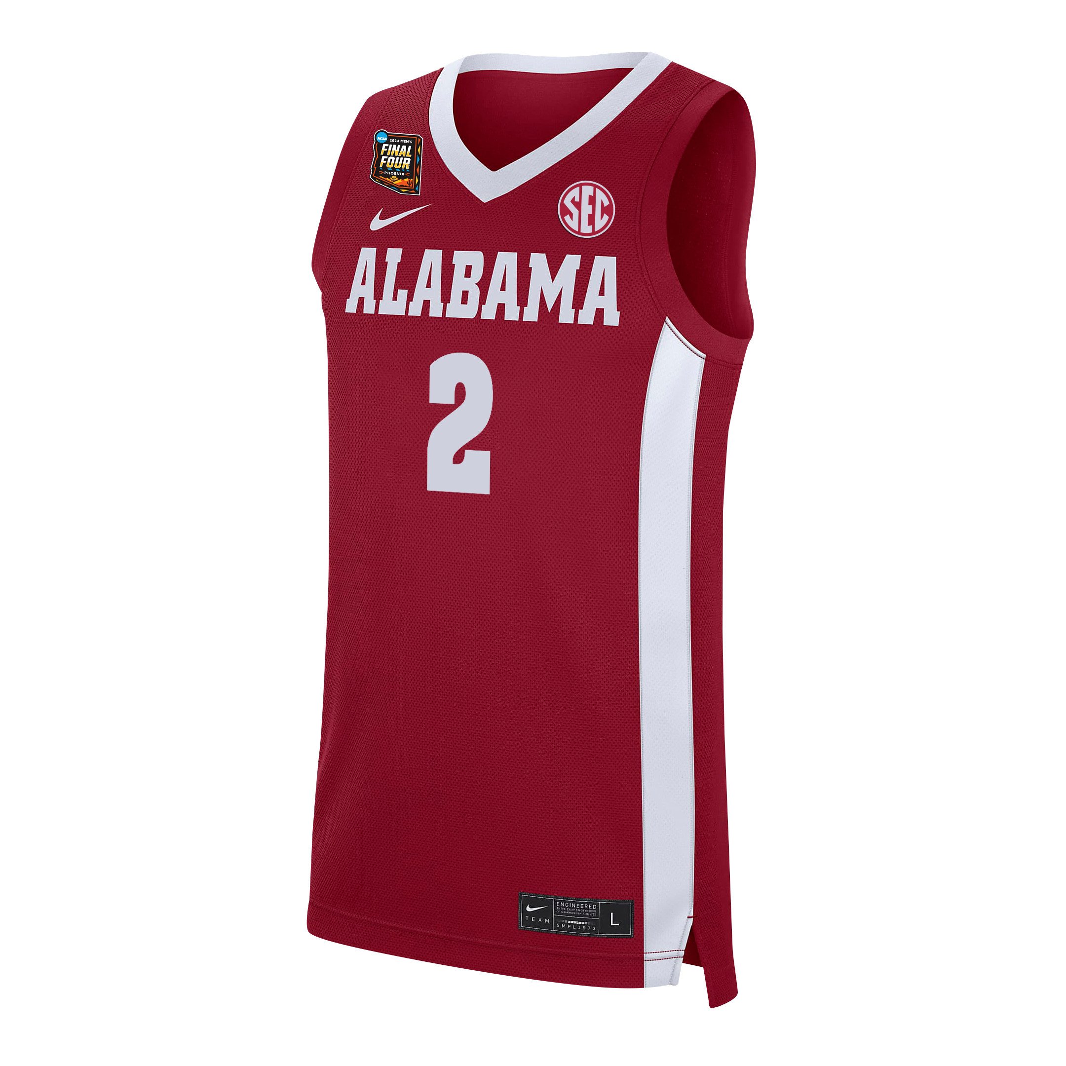 Grant Nelson Alabama Crimson Tide 2024 Final Four Patch Re White NCAA Jersey Men's