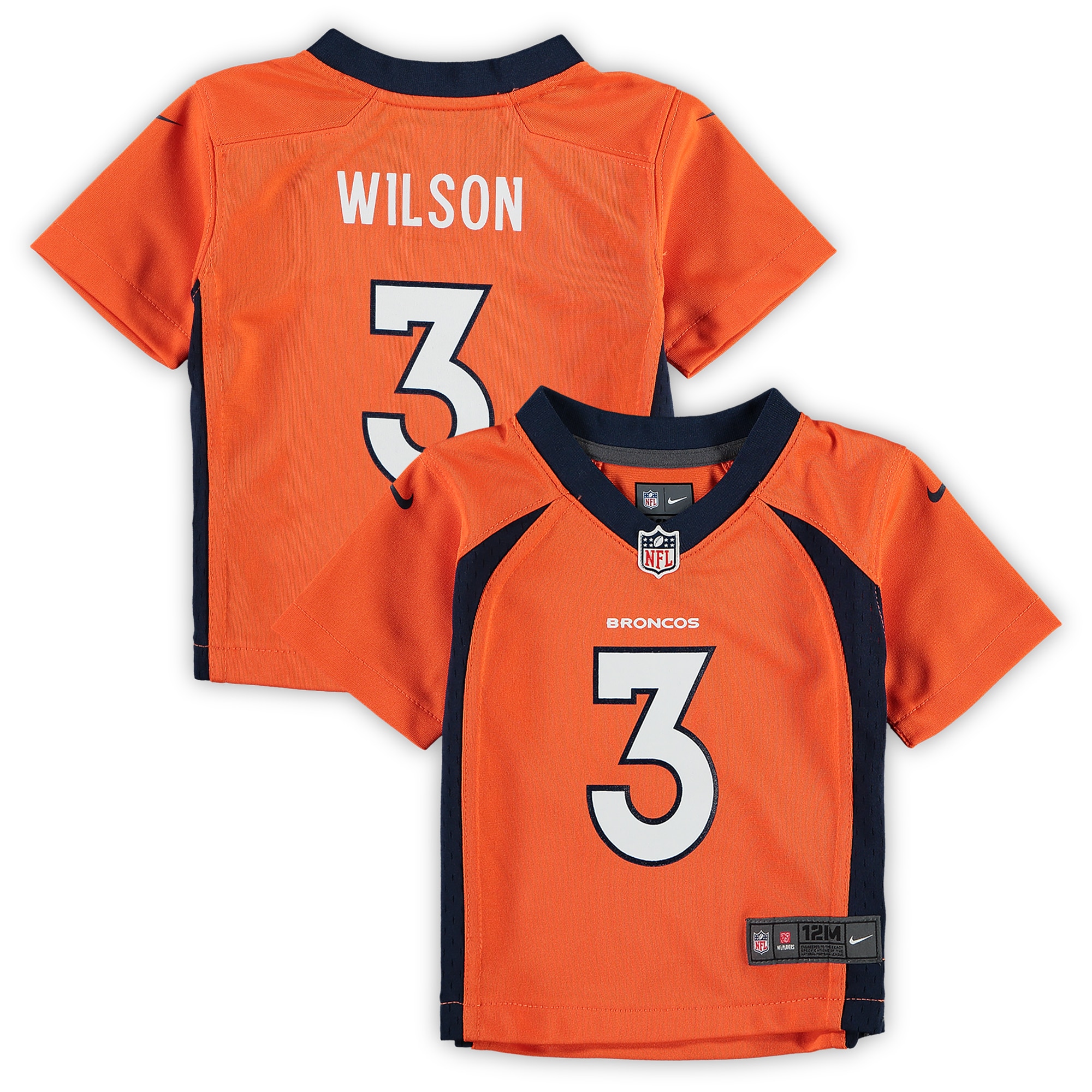 Infant Denver Broncos Russell Wilson Orange Game NFL Jersey Men's