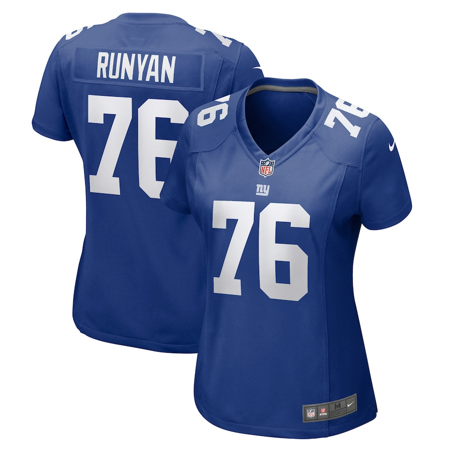 Jon Runyan 76 New York Giants Game Royal NFL Jersey Women's