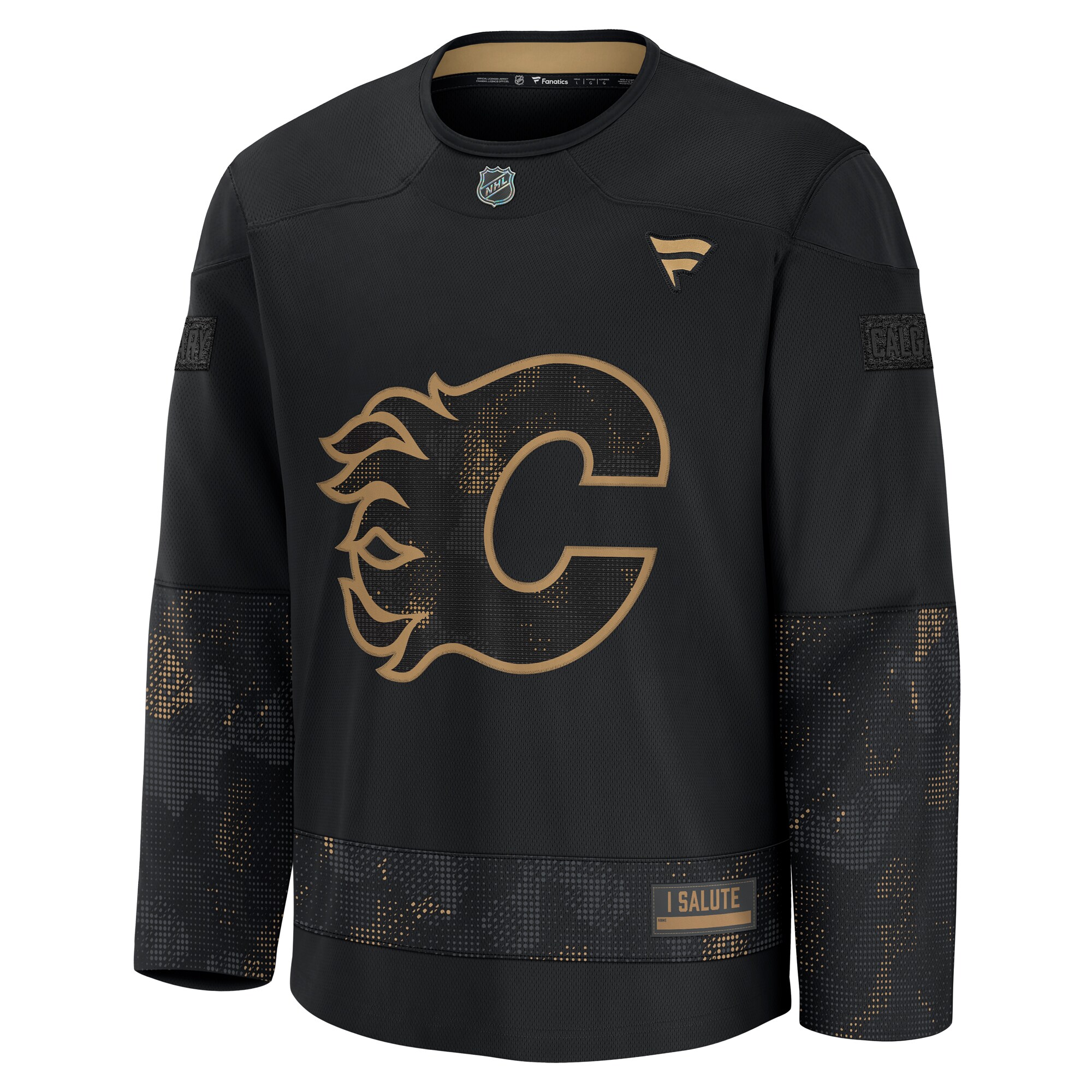 Calgary Flames Black 2024 Military Appreciation Practice NHL Jersey Men's