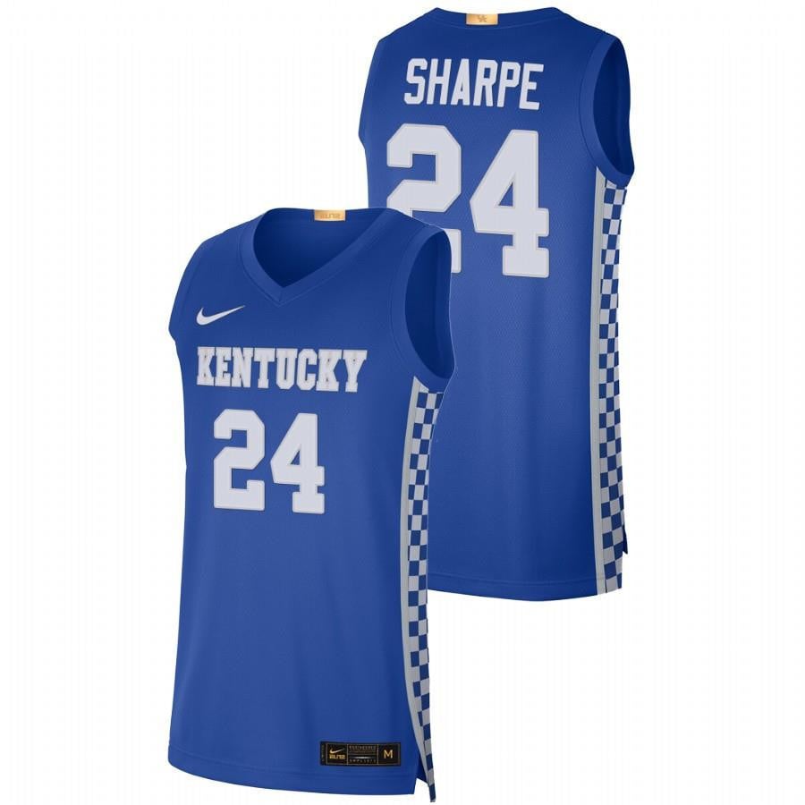 Kentucky Wildcats 24 Shaedon Sharpe Royal Away No.1 recruit 2022 Class NCAA Jersey Men's