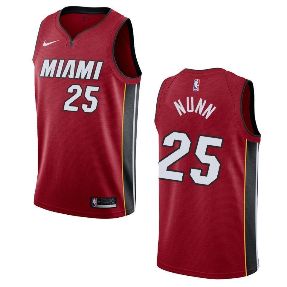 Miami Heat 25 Kendrick Nunn Statement Swingman Red NBA Jersey Men's