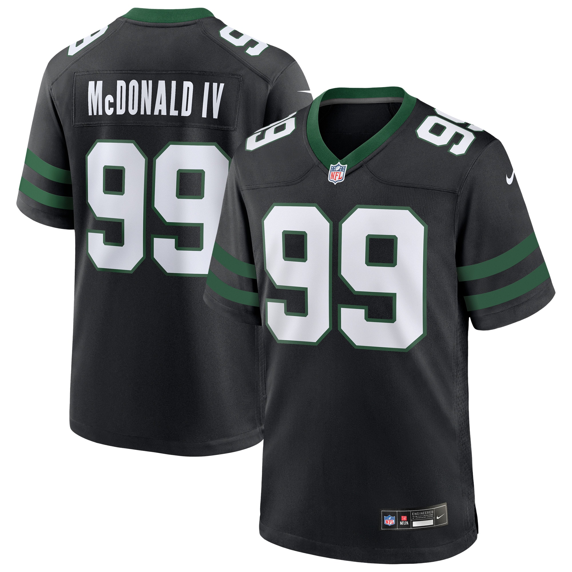 New York Jets Will McDonald IV Legacy Black Alternate Game NFL Jersey Men's