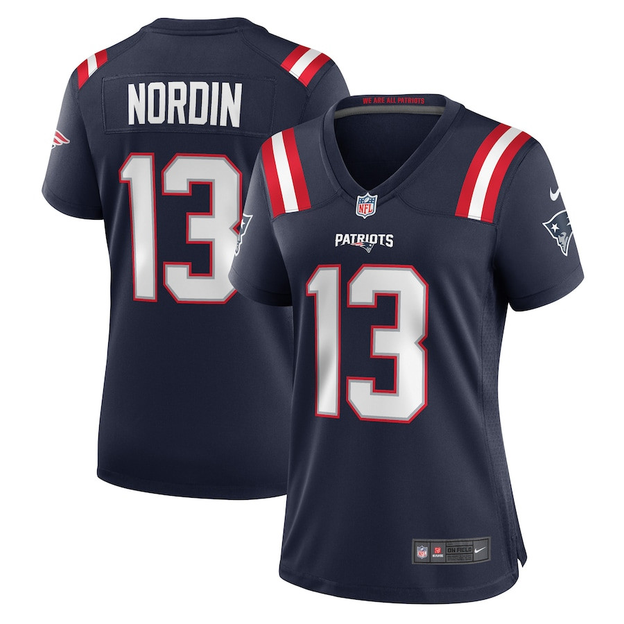 Quinn Nordin 13 New England Patriots Game Navy NFL Jersey Women's
