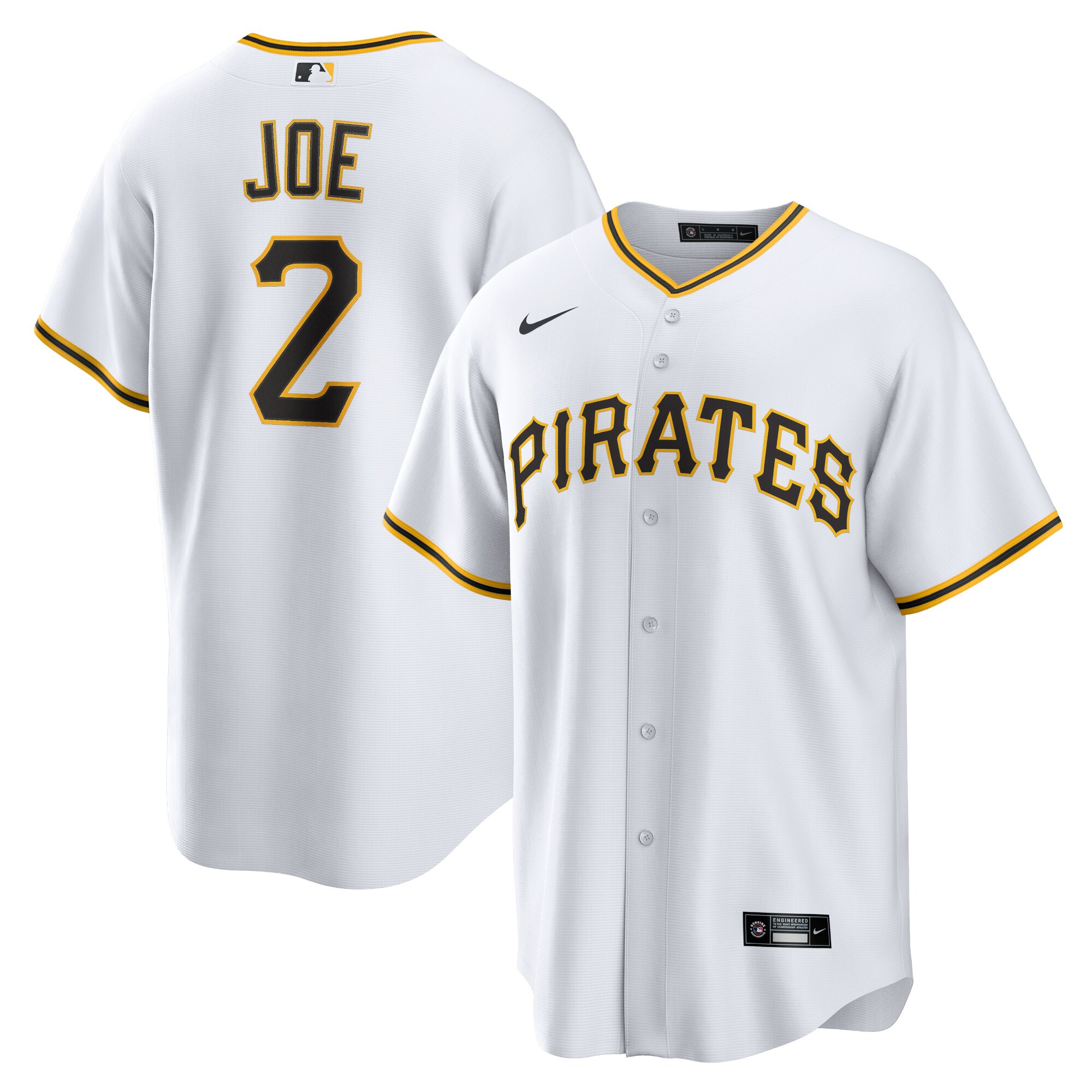 Pittsburgh Pirates Connor Joe White Home MLB Jersey Men's